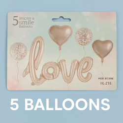 5 Pink Love-Style Balloons