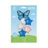 Kit 6 Ballons – Papillon Bleu & Étoiles Métalliques
