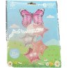 6-Balloon Set – Pink Butterfly & Metallic Stars