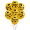10 Congrats Balloons – Graduation Theme (Gold, Black, Silver)