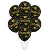 10 Congrats Balloons – Graduation Theme (Gold, Black, Silver)