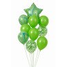 9 Green Balloons with Star – Nature & Party Set