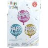 1 Ballons Géants "Happy Birthday" – Rose, Bleu et Doré