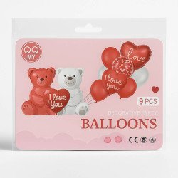 "Teddy Love" Balloons – Set of 9