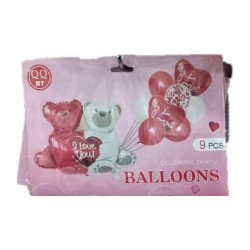 "Teddy Love" Balloons – Set of 9