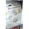 Silver & White Confetti Balloons – Set of 10