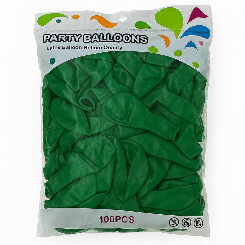 Ballons Vert Foncé Latex - Lot de 100 Ballons Vert Foncé Latex - Lot de 100