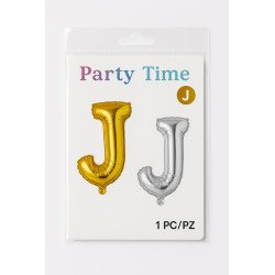 "Letter 'J' Balloon - Gold and Silver"