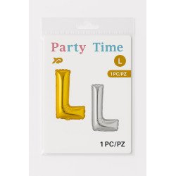 Letter 'L' Balloon - Gold and Silver