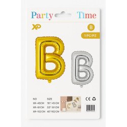 Letter 'B' Balloon - Gold and Silver