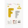 Letter 'F' Balloon - Gold and Silver