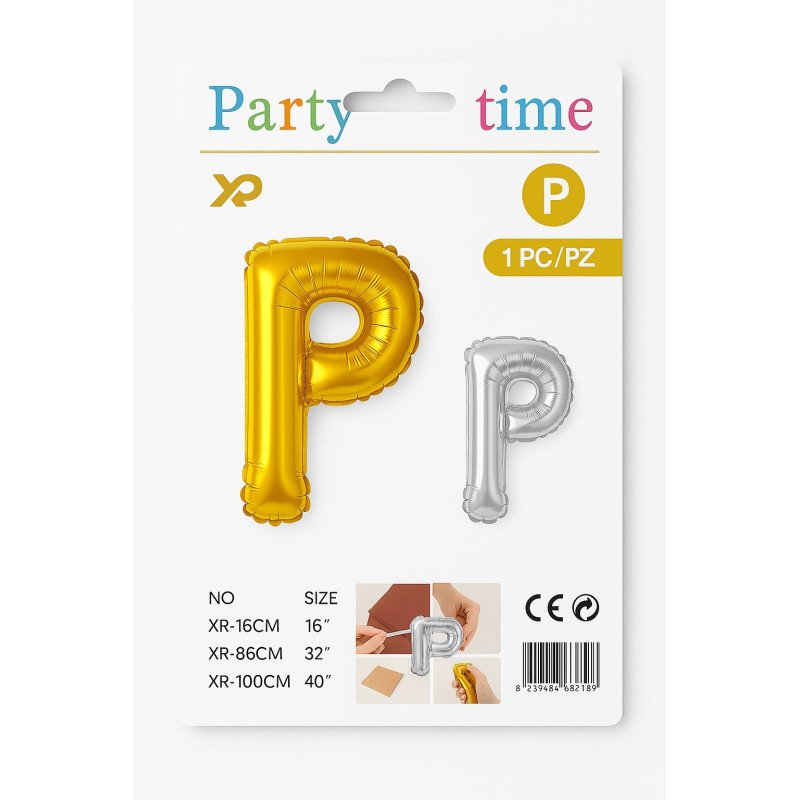 Ballon Lettre P - Or ou Argent Ballon Lettre P - Or ou Argent