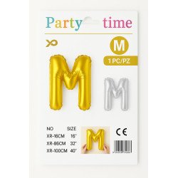 Letter M Balloon - Gold or Silver