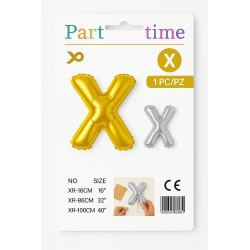 Letter X Balloon - Gold or Silver