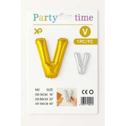 Letter V Balloon - Gold or Silver