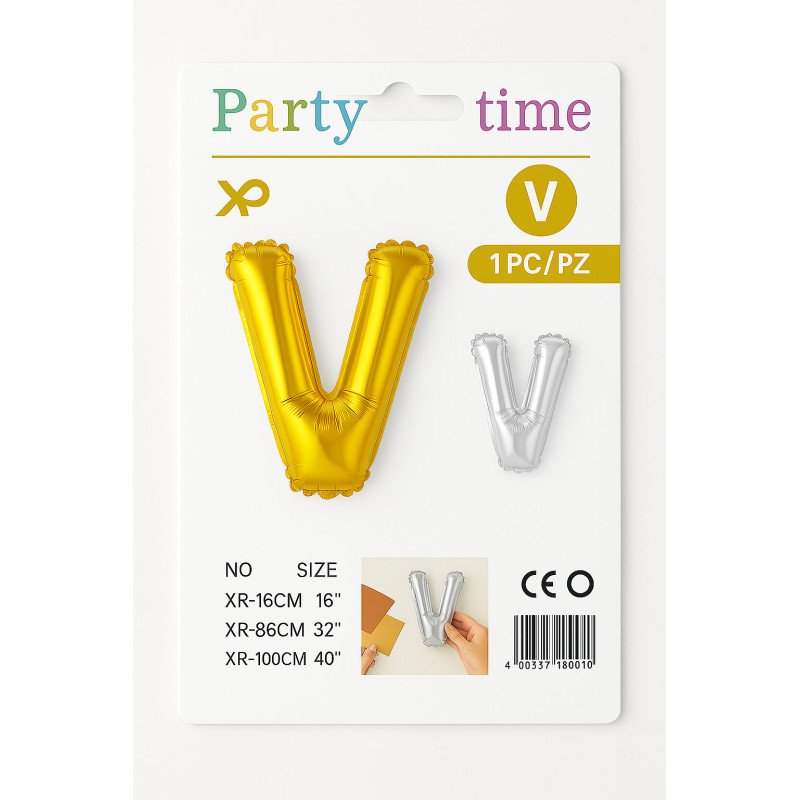 Letter V Balloon - Gold or Silver Letter V Balloon - Gold or Silver
