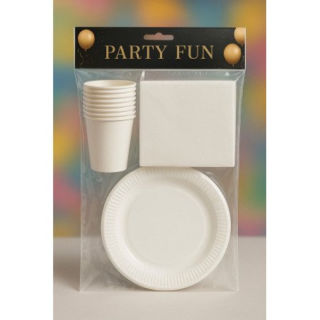 Pack Vaisselle Jetable Blanc