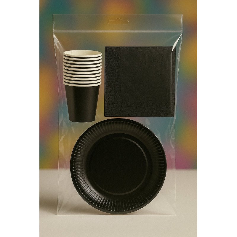 Black Birthday Party Pack – 30 pcs Black Birthday Party Pack – 30 pcs
