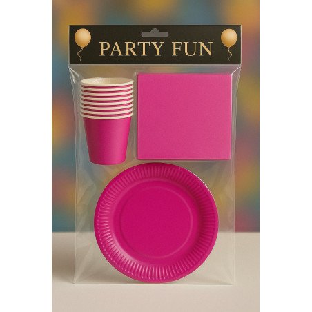 Dark Pink Birthday Party Pack – 30 pcs