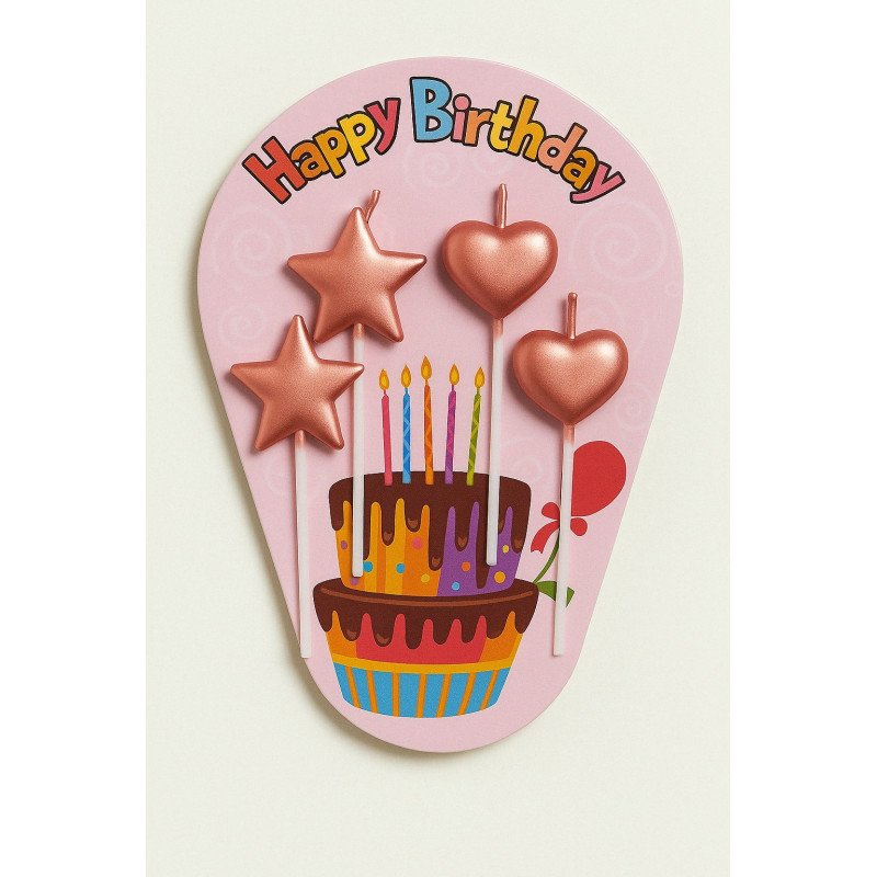 Rose Gold Birthday Candles – Stars & Hearts Rose Gold Birthday Candles – Stars & Hearts