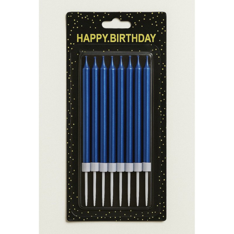 Metallic Blue Long Birthday Candles – Pack of 10 Metallic Blue Long Birthday Candles – Pack of 10