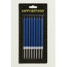Metallic Blue Long Birthday Candles – Pack of 10