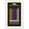 Bougies Longues Métallisées Multicolores – Lot de 10