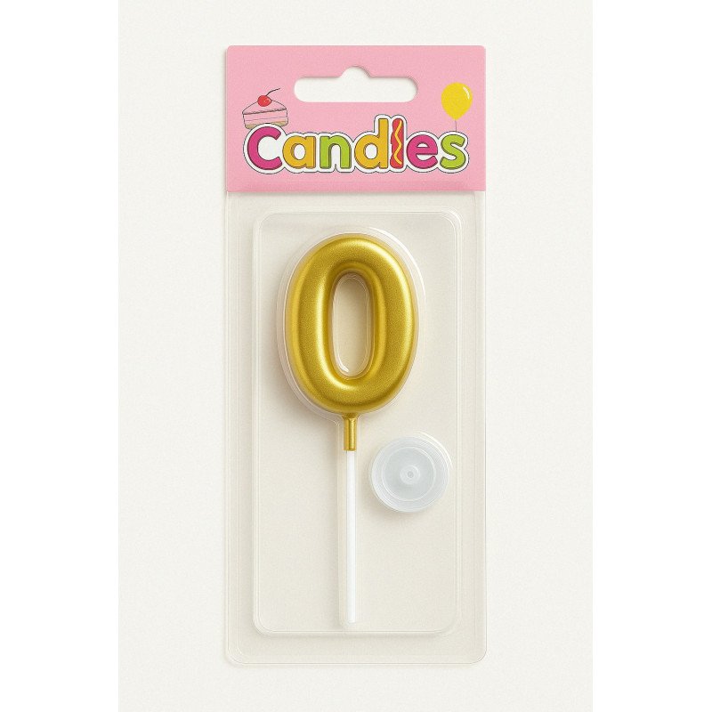 1 Gold Number 0 Candle 1 Gold Number 0 Candle