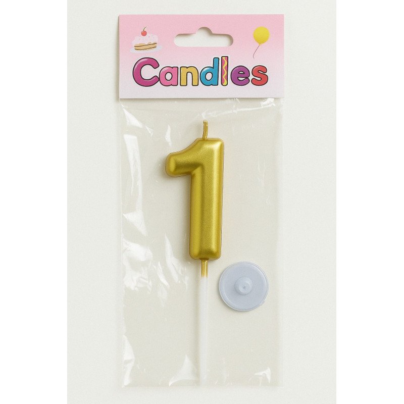 1 Gold Number 1 Candle 1 Gold Number 1 Candle