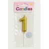 1 Gold Number 1 Candle
