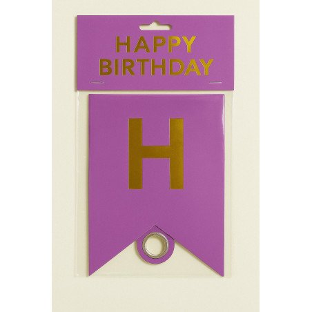 1 Guirlande “HAPPY BIRTHDAY” – Violet et Doré