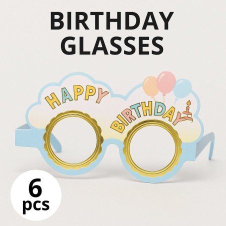 6 “HAPPY BIRTHDAY” Party Glasses – Colorful & Fun