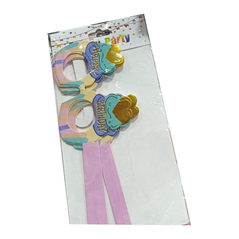6 “HAPPY BIRTHDAY” Glasses – Birthday Cake Shape with Pink Ribbons 6 “HAPPY BIRTHDAY” Glasses – Birthday Cake Shape with Pink Ribbons