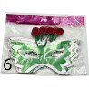 6 Metallic Party Masks – Green Butterfly Style