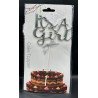 Gold “It’s a Girl” Cake Topper with Ribbon