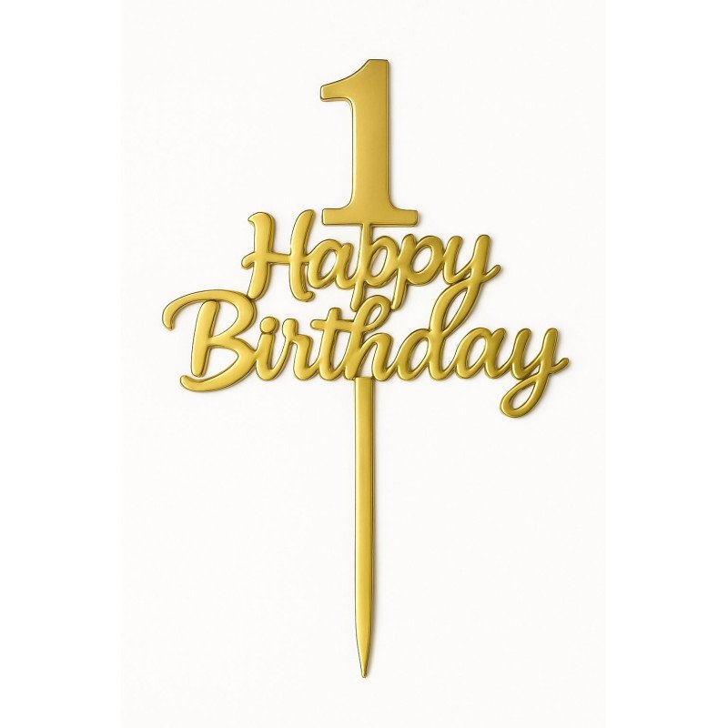 Gold Metallic Cake Topper – Numbers 0 to 9 “Happy Birthday” Gold Metallic Cake Topper – Numbers 0 to 9 “Happy Birthday”