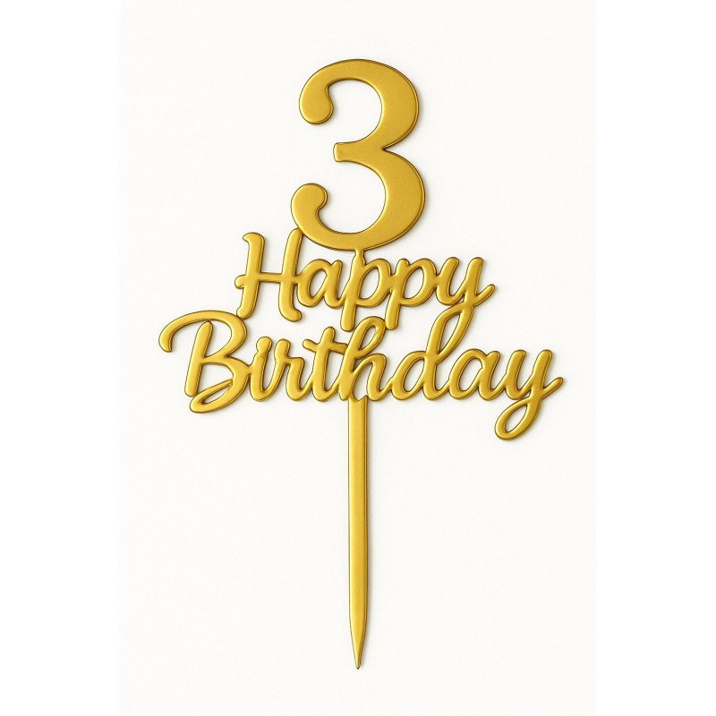 Gold Metallic Cake Topper – Numbers 0 to 9 “Happy Birthday” Gold Metallic Cake Topper – Numbers 0 to 9 “Happy Birthday”