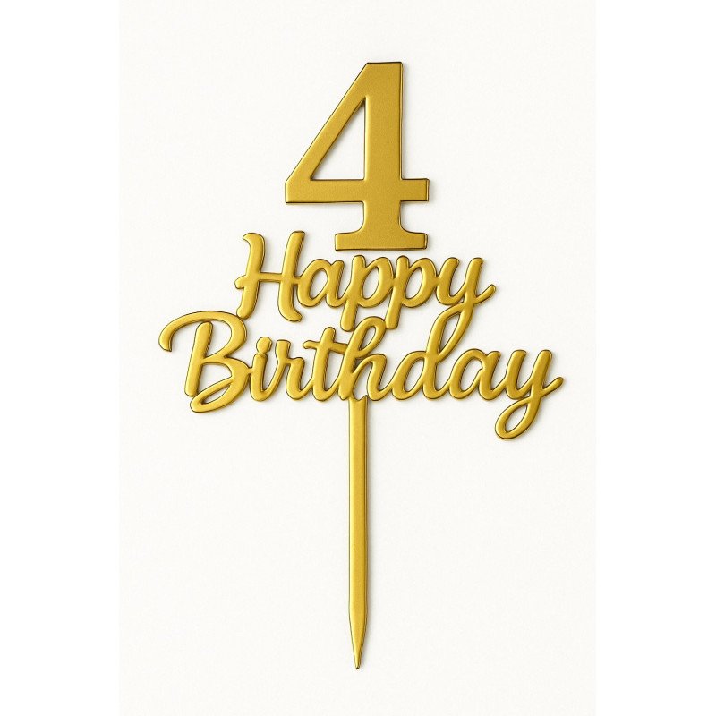 Gold Metallic Cake Topper – Numbers 0 to 9 “Happy Birthday” Gold Metallic Cake Topper – Numbers 0 to 9 “Happy Birthday”