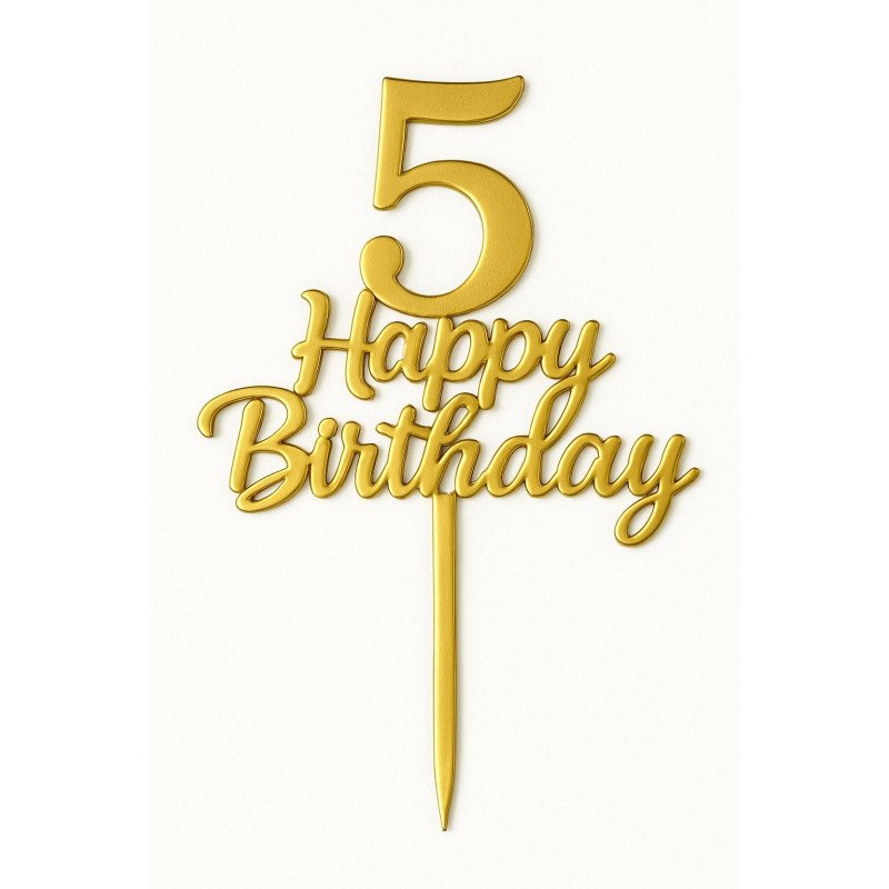 Gold Metallic Cake Topper – Numbers 0 to 9 “Happy Birthday” Gold Metallic Cake Topper – Numbers 0 to 9 “Happy Birthday”