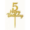 Gold Metallic Cake Topper – Numbers 0 to 9 “Happy Birthday”
