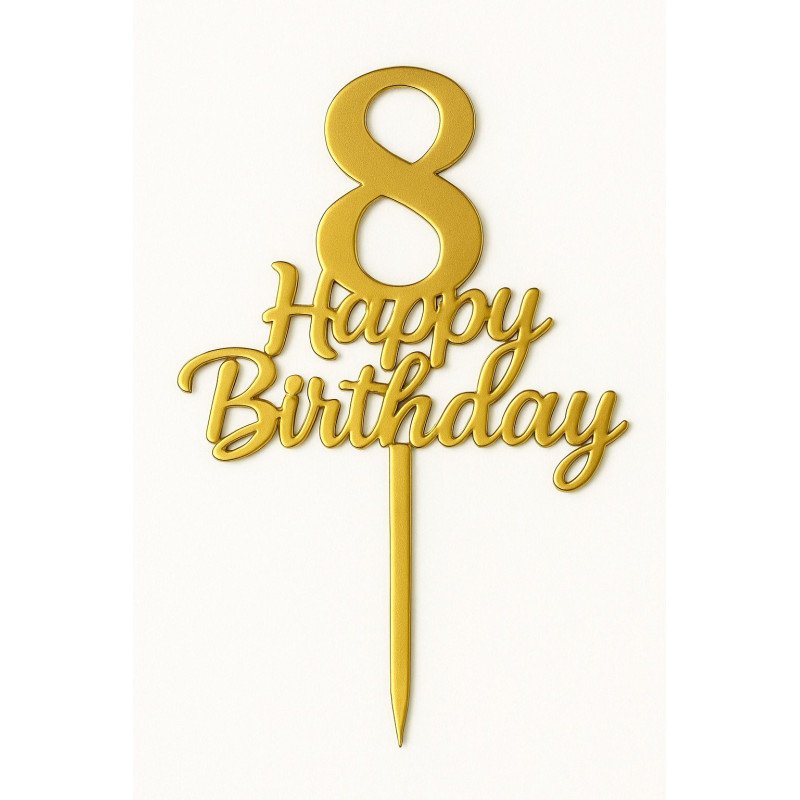Gold Metallic Cake Topper – Numbers 0 to 9 “Happy Birthday” Gold Metallic Cake Topper – Numbers 0 to 9 “Happy Birthday”