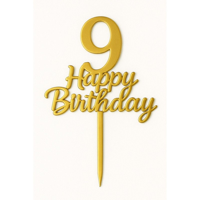 Gold Metallic Cake Topper – Numbers 0 to 9 “Happy Birthday” Gold Metallic Cake Topper – Numbers 0 to 9 “Happy Birthday”