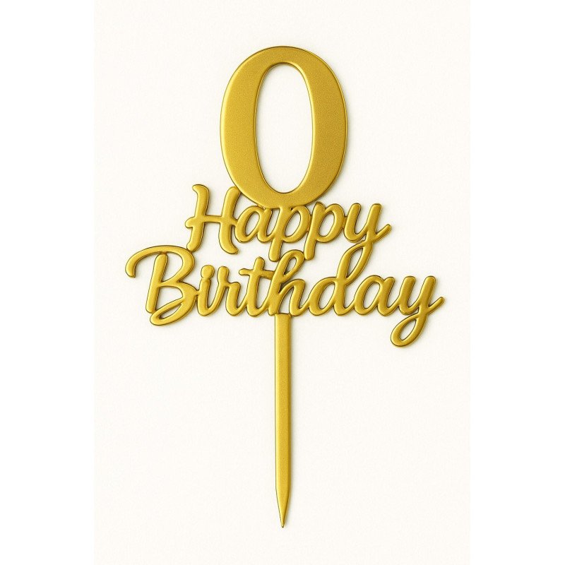 Gold Metallic Cake Topper – Numbers 0 to 9 “Happy Birthday” Gold Metallic Cake Topper – Numbers 0 to 9 “Happy Birthday”