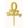 Gold Metallic Cake Topper – Numbers 0 to 9 “Happy Birthday”