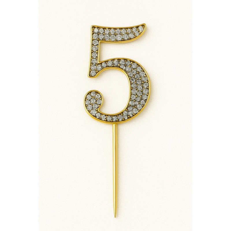 Cake Topper Chiffres Strass Doré – de 0 à 9 Cake Topper Chiffres Strass Doré – de 0 à 9