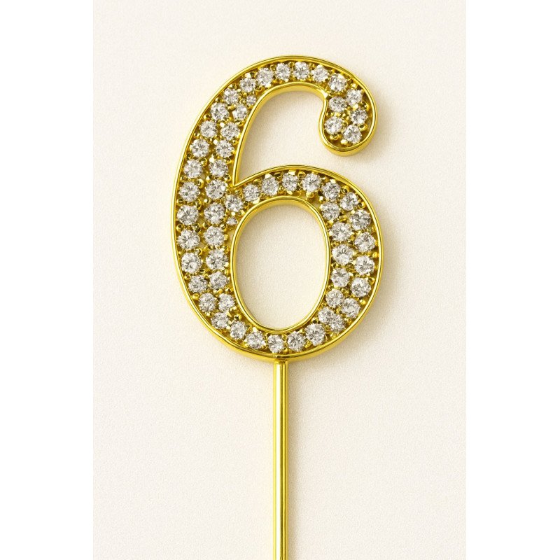 Cake Topper Chiffres Strass Doré – de 0 à 9 Cake Topper Chiffres Strass Doré – de 0 à 9