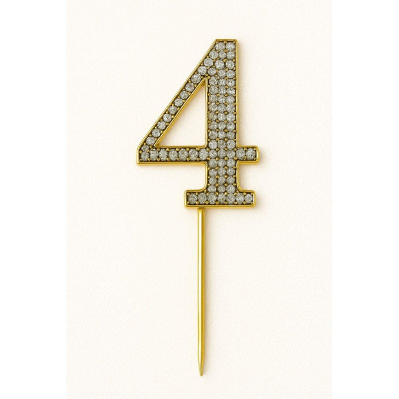Cake Topper Chiffres Strass Doré – de 0 à 9 Cake Topper Chiffres Strass Doré – de 0 à 9