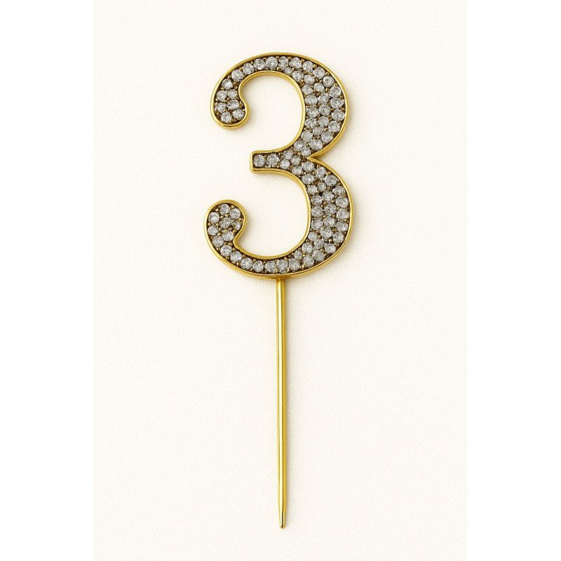 Cake Topper Chiffres Strass Doré – de 0 à 9 Cake Topper Chiffres Strass Doré – de 0 à 9