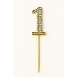 Cake Topper Chiffres Strass Doré – de 0 à 9