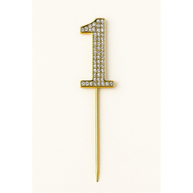 Cake Topper Chiffres Strass Doré – de 0 à 9 Cake Topper Chiffres Strass Doré – de 0 à 9